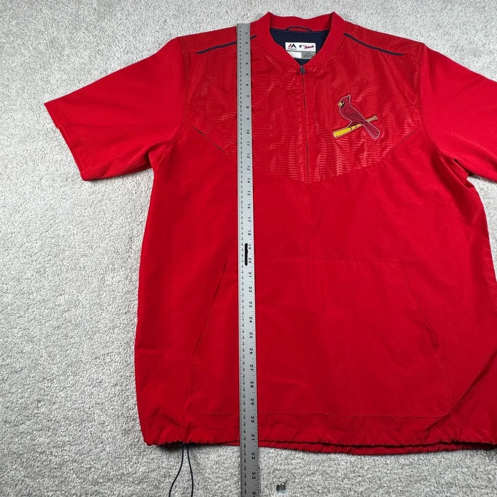St. Louis Cardinals Pullover Mens L Red MLB Baseball Majestic Training Jacket
